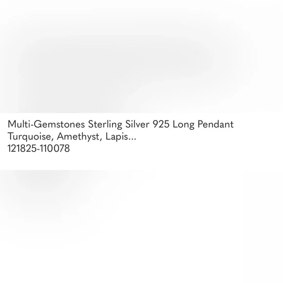Multi-Gemstones Sterling Silver 925 Long Pendant Turquoise, Amethyst, Lapis... - Picture 6 of 6